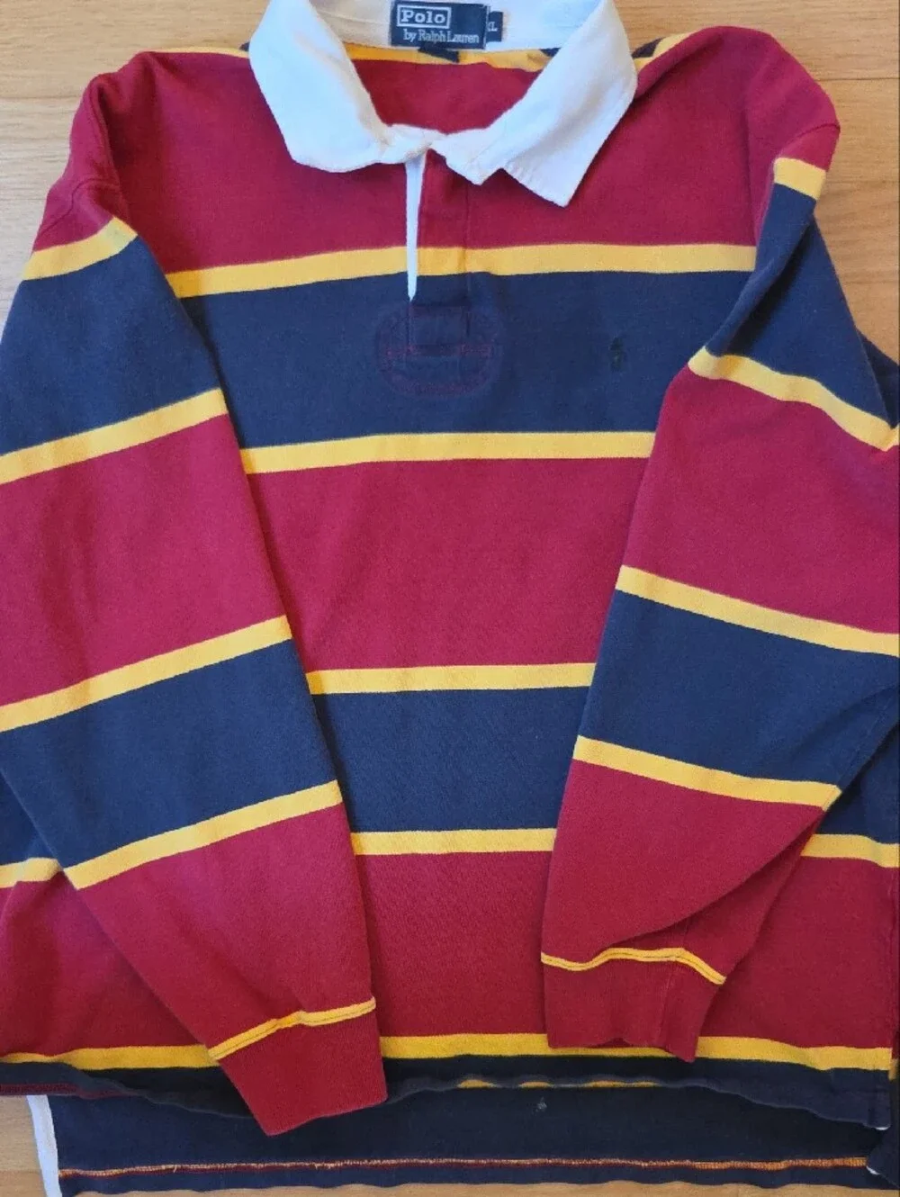 Vintage Polo Ralph Lauren Striped Long Sleeve Rugby Shirt - Men's XL
